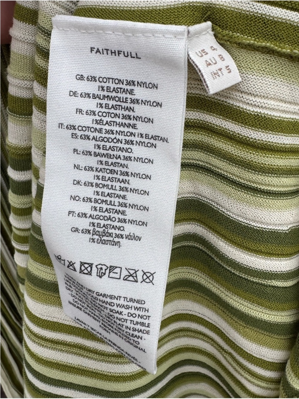 Faithfull the Brand Olive Green Striped Maxi Dress - Picture 11 of 12